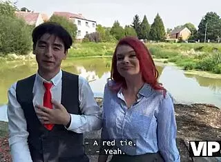 Miss Olivia's Public Fuck In Red Lingerie.