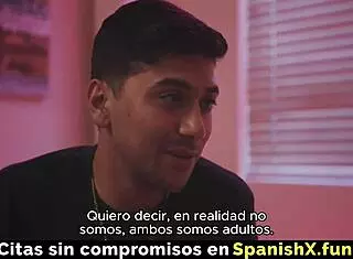 This brunette's hairy pussy is insanely hot in Spanish action!