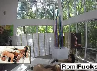 halloween dress up with romi rain and addison lesbian fun