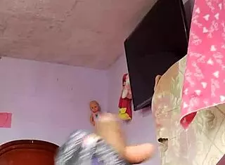 Stepmother-In-Law's Room Solo Cumshot Explosion