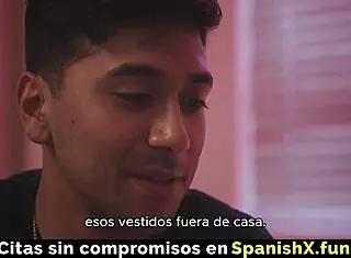 This brunette's hairy pussy is insanely hot in Spanish action!