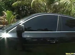 Blonde sucks cock in fishnets and heels