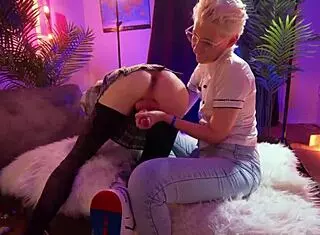 Blonde Mistress Ruins Guy's Orgasm in Homemade Control
