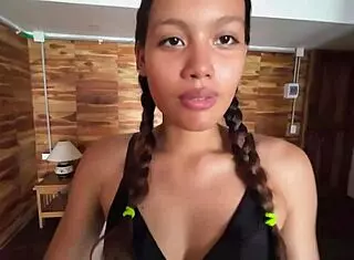 petite latina beauty takes black cock in cabin for valentines fling