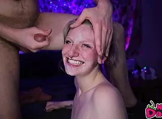 Goth Blonde Ion Candy Gagged in Extreme Face Fuck