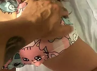 this bad stepfather is fucking a sexy innocent brunette sex doll in public, getting her to orgasm with anal