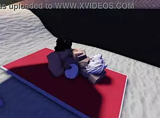 Roblox slut caught and fucked hard on public beach.