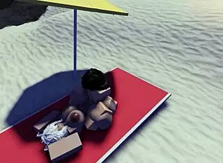 Roblox slut caught and fucked hard on public beach.
