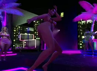 i'm flashing my big tits in a microbikini at the night club while dancing