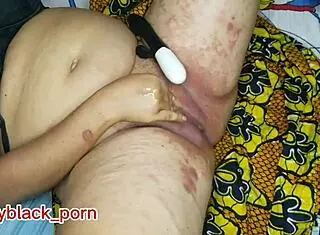 Masturbating Bent Over with Dido and Big Black Cock