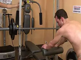 at the gym, french arab squirts while getting fucked hard, licking cum in mouth