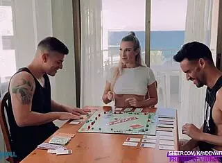 Two big cocks fucked me to pay my monopoly debts