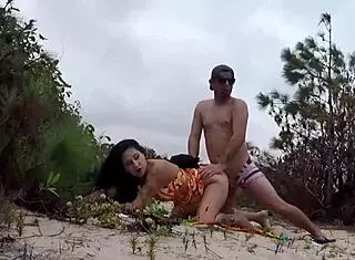 Hidden Blowjob In Dunes With Tight Pussy And Creampie!