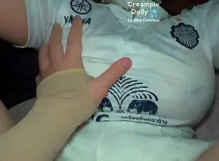 pretty girl in stadium underwear fun