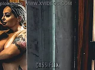 Tanned Cassiana receives hot cum in her ass and pussy