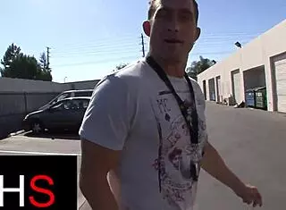 Gorgeous Brunette Teases with Huge Cock Outdoors