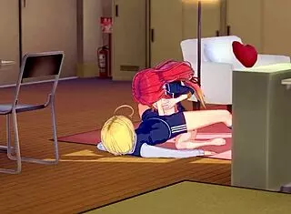 femdom hentai girl dominates her friend