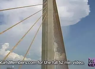 topless in my convertible flashing big tits over the skyway bridge 😍