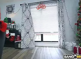 christmas comes early for kylie quinn fucked by boyfriend in santa costume