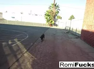 Romi Rain and Dani have bold lesbian fun under black lights