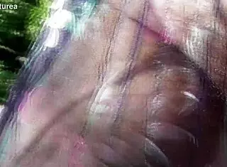 hairy mature woman flashes in transparent dress