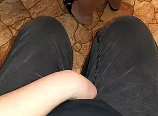 I sneakily jerk off near stepmom in the kitchen. Can't stop myself!