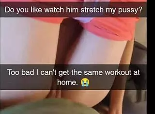 cheating amateur yoga milf fucks fitness instructor on snapchat with creampie finish