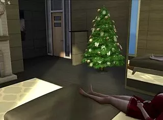 Christmas Morning Fuck Session With Shemale And Lesbian Action