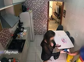 Hot Wife Thay Ksada Teases Delivery Man Fresh from Shower in Nightgown