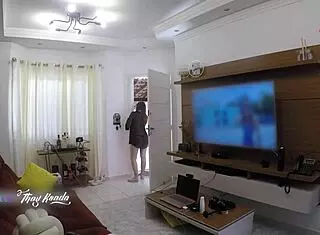 Hot Wife Thay Ksada Teases Delivery Man Fresh from Shower in Nightgown