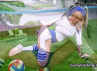 blonde shaking firm booty on trainer's cock in spandex