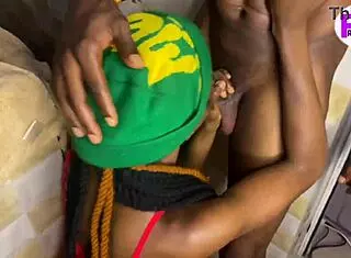 Rough kitchen sex with petite ebony babe gets wild