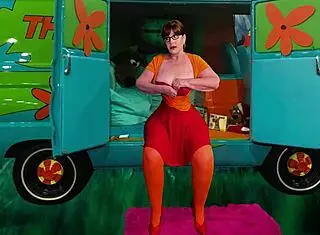 I, Granny Velma, perform the best undercover cunnilingus technique on this milf.