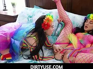 Check out this wild free use threesome with Aubree and Kimmy!