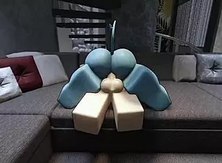 Just bending over for rough Roblox sex with a fiery hot demon.