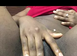 This ebony girl at home, she's got a big wet pussy and she's masturbating all alone until she orgasms.