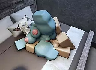 Just bending over for rough Roblox sex with a fiery hot demon.