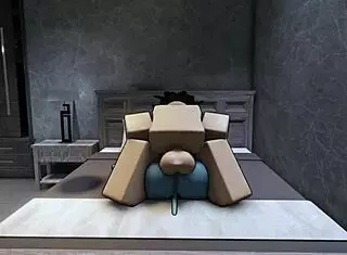 Just bending over for rough Roblox sex with a fiery hot demon.