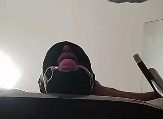 Tied up milf fucked in mouth, pussy, and ass blindfolded!