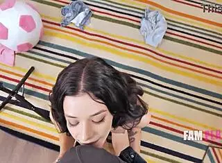 Step sis won't let household hardon go to waste!