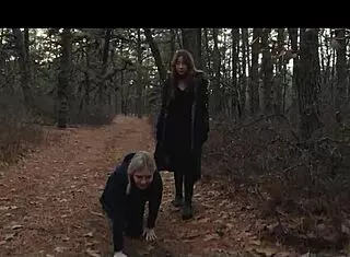 two sick perverts dragging bubble butt milf into woods for some fun 😏