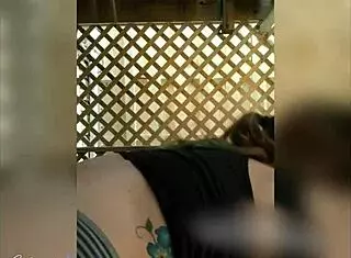 i'm fucking my pierced pussy with a dildo outside