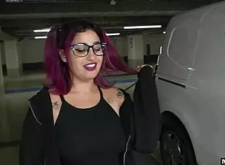 chilean woman in public parking lot