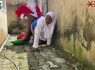 Africa santa fucks naive neighbor's daughter in backyard.