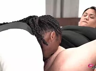 I fucked my muscular black personal assistant bareback, her big tits bouncing.