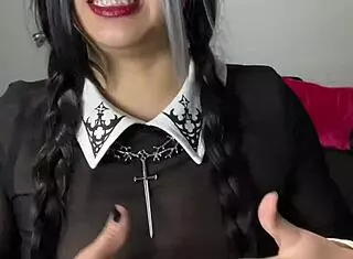 blonde stepmom with big tits loves sucking dark cock