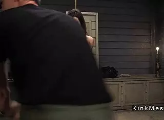 Slave prepared for deep throat and anal training