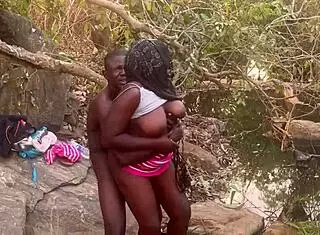 Village girl with perfect boobs gets banged by stream! 😍