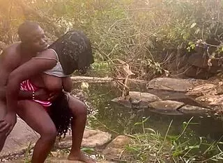 Village girl with perfect boobs gets banged by stream! 😍