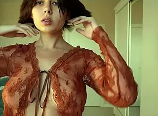 Brunette Amateur Tries On Skirts, Pants, and Tops in Cute Homemade Video